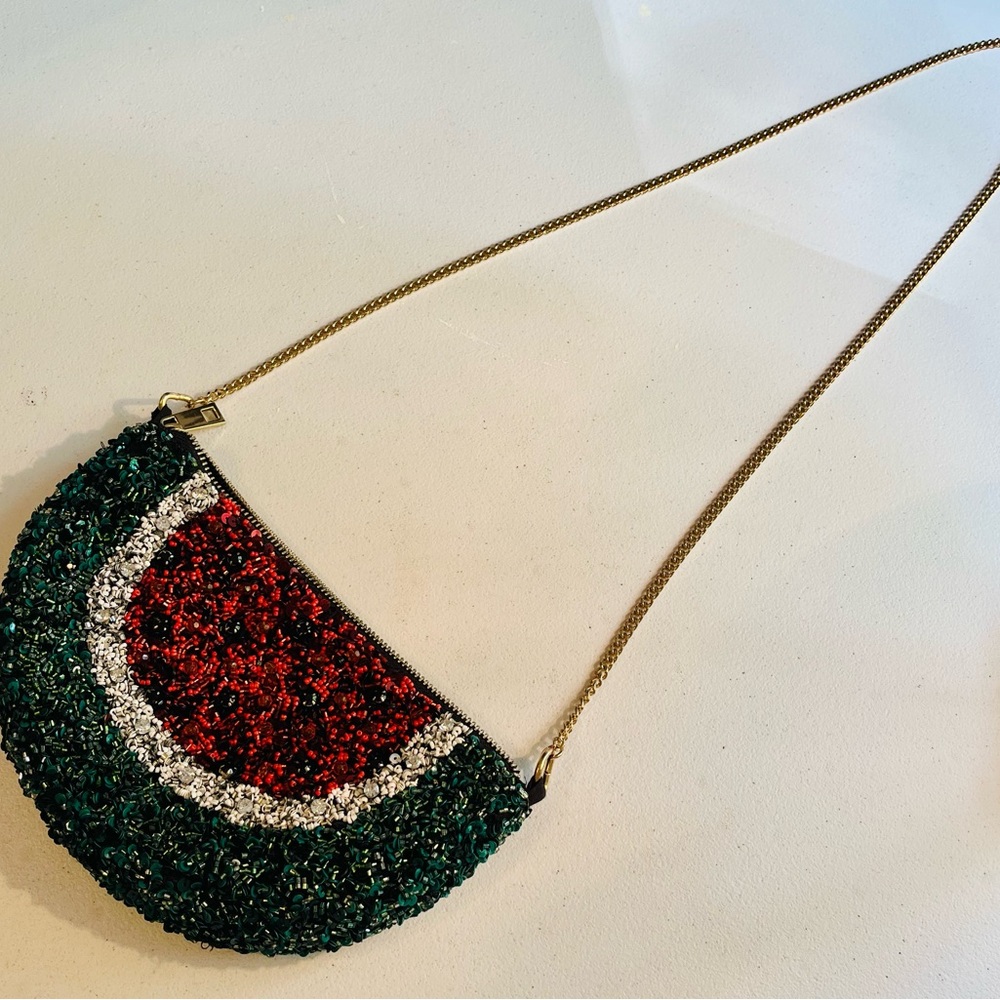 Zara Watermelon Sequin and Bead Purse